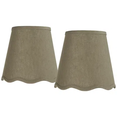 Springcrest Mylie Dark Sage Empire Lamp Shade 4x6x5.5 (clip-on) Set Of 2 In Brown