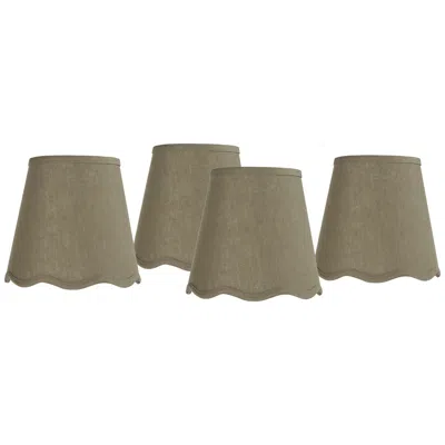 Springcrest Mylie Dark Sage Empire Lamp Shade 4x6x5.5 (clip-on) Set Of 4 In Brown