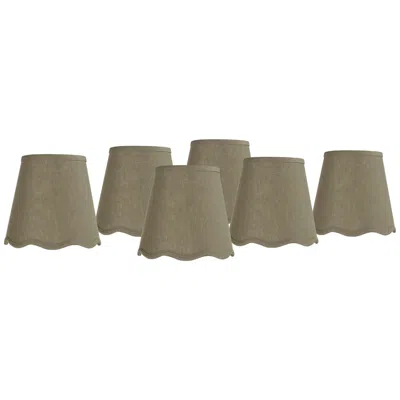 Springcrest Mylie Dark Sage Empire Lamp Shade 4x6x5.5 (clip-on) Set Of 6 In Brown
