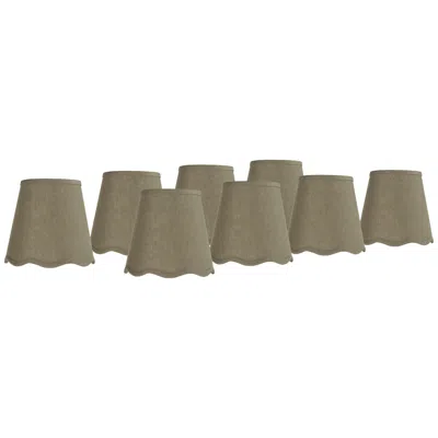 Springcrest Mylie Dark Sage Empire Lamp Shade 4x6x5.5 (clip-on) Set Of 8 In Brown