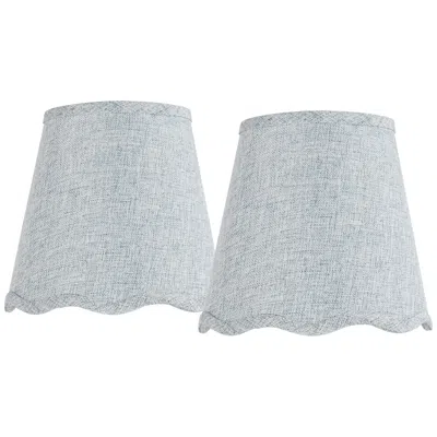 Springcrest Mylie Gray Scallop Empire Lamp Shade 4x6x5.5 (clip-on) Set Of 2