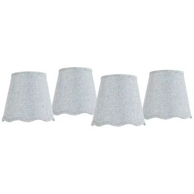 Springcrest Mylie Gray Scallop Empire Lamp Shade 4x6x5.5 (clip-on) Set Of 4