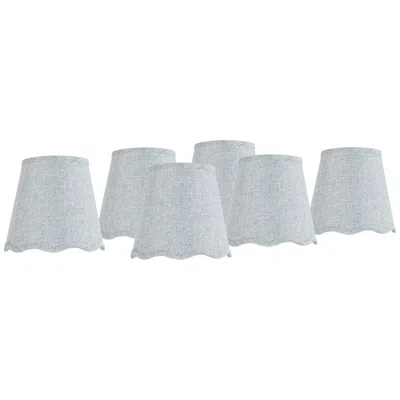 Springcrest Mylie Gray Scallop Empire Lamp Shade 4x6x5.5 (clip-on) Set Of 6