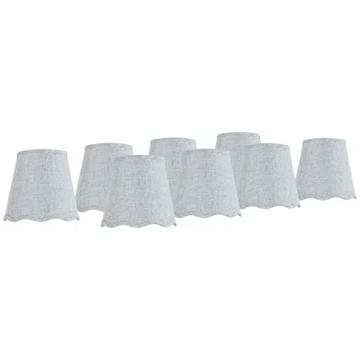 Springcrest Mylie Gray Scallop Empire Lamp Shade 4x6x5.5 (clip-on) Set Of 8