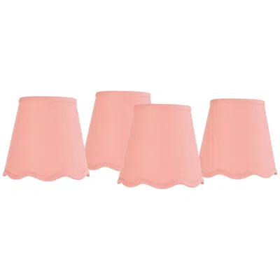 Springcrest Mylie Pink Scallop Empire Lamp Shade 4x6x5.5 (clip-on) Set Of 4