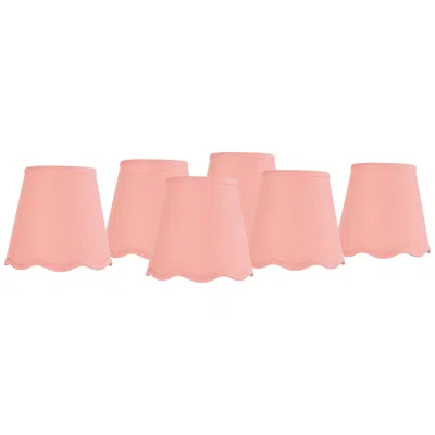 Springcrest Mylie Pink Scallop Empire Lamp Shade 4x6x5.5 (clip-on) Set Of 6