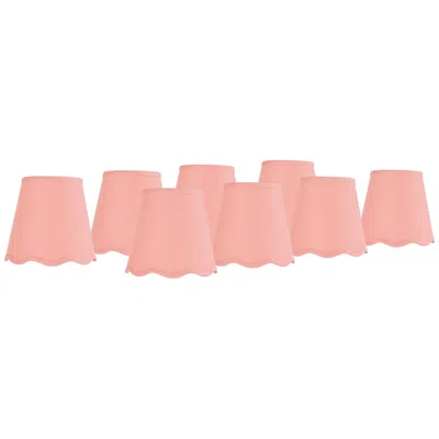 Springcrest Mylie Pink Scallop Empire Lamp Shade 4x6x5.5 (clip-on) Set Of 8
