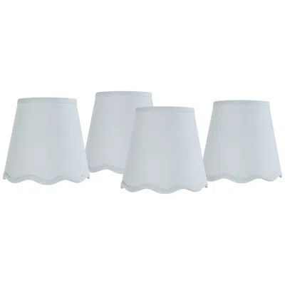 Springcrest Mylie Soft Blue Empire Lamp Shade 4x6x5.5 (clip-on) Set Of 4 In White
