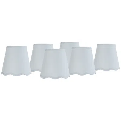 Springcrest Mylie Soft Blue Empire Lamp Shade 4x6x5.5 (clip-on) Set Of 6 In White
