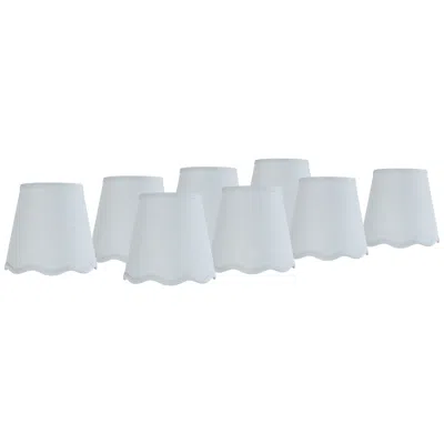 Springcrest Mylie Soft Blue Empire Lamp Shade 4x6x5.5 (clip-on) Set Of 8 In White