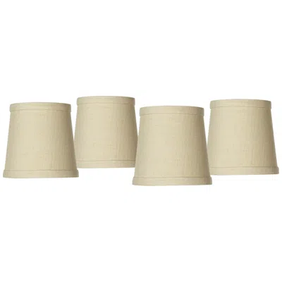 Springcrest Nallad Herbal Linen Lamp Shades 4x5x5x5 (clip-on) Set Of 4 In Brown