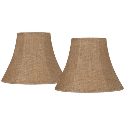 Springcrest Natural Burlap Bell Lamp Shades 7x14x11 (spider) Set Of 2