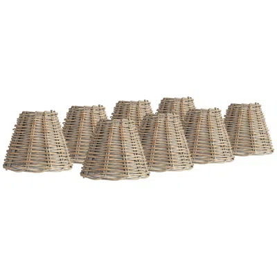 Springcrest Natural Wicker Chandelier Lamp Shades 3x6x5 (clip-on) Set Of 8