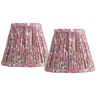 Springcrest Nelle Pink Pleated Clip-on Lamp Shades 3.5x6x5 Set Of 2