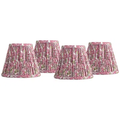 Springcrest Nelle Pink Pleated Clip-on Lamp Shades 3.5x6x5 Set Of 4