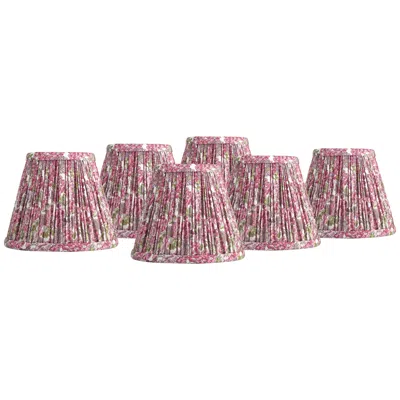 Springcrest Nelle Pink Pleated Clip-on Lamp Shades 3.5x6x5 Set Of 6