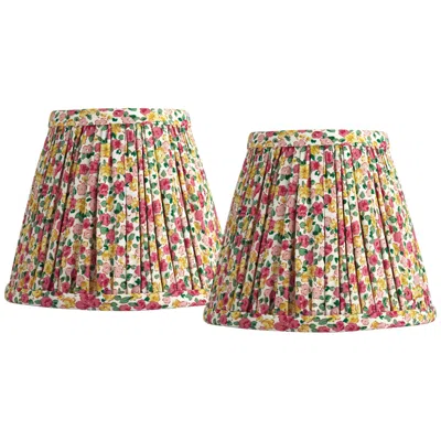 Springcrest Nelle Red And Yellow Floral Clip-on Shades 3.5x6x5 Set Of 2