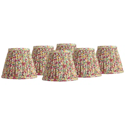 Springcrest Nelle Red And Yellow Floral Clip-on Shades 3.5x6x5 Set Of 6