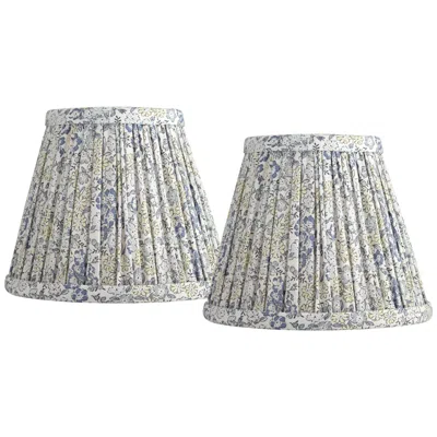 Springcrest Nelle Violet And Blue Pleated Clip-on Shades 3.5x6x5 Set Of 2