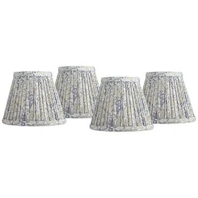 Springcrest Nelle Violet And Blue Pleated Clip-on Shades 3.5x6x5 Set Of 4