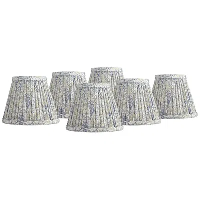 Springcrest Nelle Violet And Blue Pleated Clip-on Shades 3.5x6x5 Set Of 6
