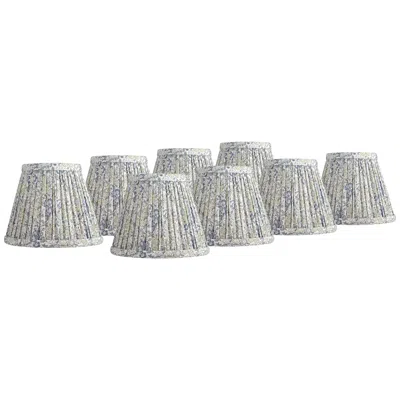 Springcrest Nelle Violet And Blue Pleated Clip-on Shades 3.5x6x5 Set Of 8
