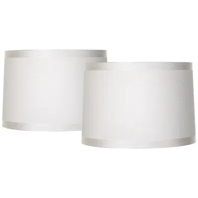 Springcrest Off-white Fabric Drum Shades 15x16x11 (spider) Set Of 2