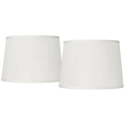 Springcrest Off-white Fabric Set Of 2 Drum Lamp Shades 12x14x10 (spider)
