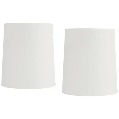 Springcrest Off-white Fabric Set Of 2 Tall Drum Shades 14x16x18 (spider)