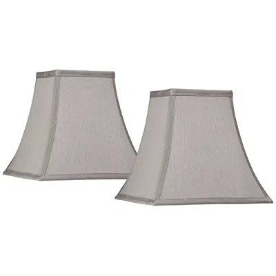 Springcrest Pewter Gray Set Of 2 Square Lamp Shades 5.25x10x9.5 (spider)