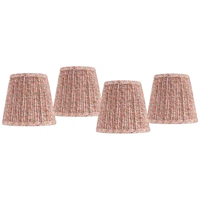 Springcrest Pink Shirred Pleat Shades Set Of 4 4x6x5.5" (clip-on)