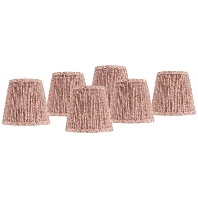 Springcrest Pink Shirred Pleat Shades Set Of 6 4x6x5.5" (clip-on)