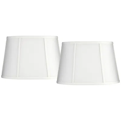 Springcrest Racetrack White Set Of 2 Oval Shades 9/12x12/15x10 (spider)