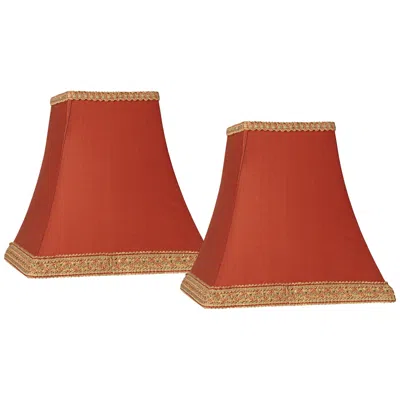 Springcrest Rust Set Of 2 Square Sided Lamp Shades 5x10x9 (spider)