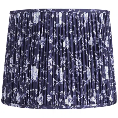 Springcrest Sally Deep Blue Floral Pleated Lamp Shade 13x15x12