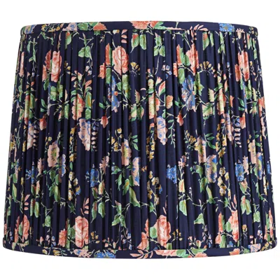 Springcrest Sally Navy Blue Rose Floral Pleated Lamp Shade 13x15x12