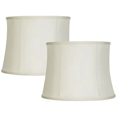 Springcrest Set Of 2  Creme White Lamp Shades 14x16x12 (spider)