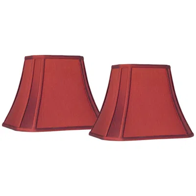 Springcrest Set Of 2 Cut-corner Red Lamp Shades 6/8x11/14x11 (spider)