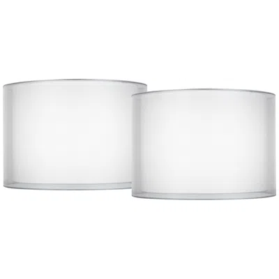 Springcrest Silver White Set Of 2 Double Sheer Shades 16x16x11 (spider)