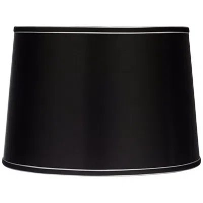 Springcrest Sydnee Satin Black Silver Trim Drum Shade 14x16x11 (spider)