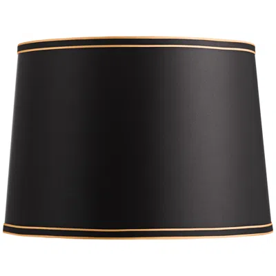 Springcrest Sydnee Satin Black With Gold Trim Lamp Shade 14x16x11 (spider)