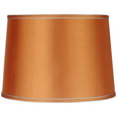 Springcrest Sydnee Satin Orange Silver Trim Drum Shade 14x16x11 (spider)