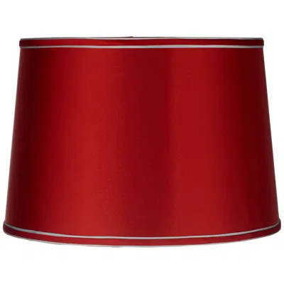 Springcrest Sydnee Satin Red Silver Trim Drum Lamp Shade 14x16x11 (spider)