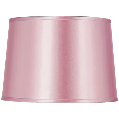 Springcrest Sydnee Soft Pink Satin Silver Trim Drum Shade 14x16x11 (spider)