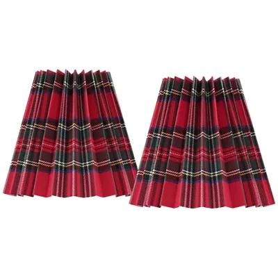 Springcrest Tartan Red Plaid Empire Shade 3x6x5x5.25 (clip-on) Set Of 2