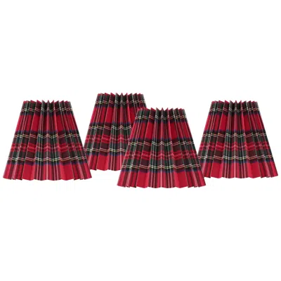 Springcrest Tartan Red Plaid Empire Shade 3x6x5x5.25 (clip-on) Set Of 4