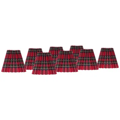 Springcrest Tartan Red Plaid Empire Shade 3x6x5x5.25 (clip-on) Set Of 8