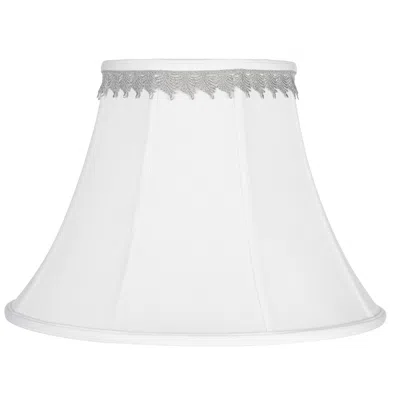 Springcrest White Bell Shade With Silver Leaf Trim 9x18x13 (spider)