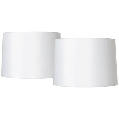 Springcrest White Fabric Lamp Shades 15x16x11 (spider) Set Of 2