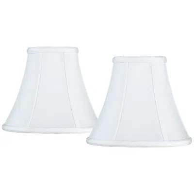 Springcrest White Fabric Set Of 2 Bell Lamp Shades 4.5x9x8 (spider)
